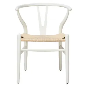 Replica Hans Wegner Beech Timber Wishbone Chair, White by Casa Sano, a Dining Chairs for sale on Style Sourcebook