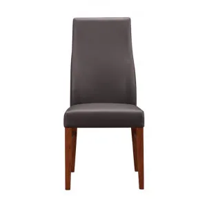 Tyrion Leather Dining Chair, Brown / Blackwood by OZW Furniture, a Dining Chairs for sale on Style Sourcebook