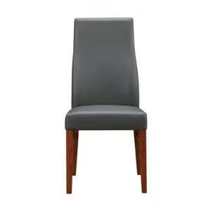 Tyrion Leather Dining Chair, Grey / Blackwood by OZW Furniture, a Dining Chairs for sale on Style Sourcebook