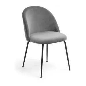 Loftus Velvet Fabric Dining Chair, Grey / Black by El Diseno, a Dining Chairs for sale on Style Sourcebook