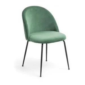 Loftus Velvet Fabric Dining Chair, Emerald / Black by El Diseno, a Dining Chairs for sale on Style Sourcebook