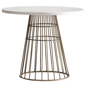 Garan Cement & Brass Round Bistro Table, 90cm by Hudson Living, a Dining Tables for sale on Style Sourcebook