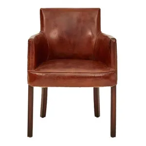 Zinus Aged Leather Dining Armchair, Cigar by Affinity Furniture, a Dining Chairs for sale on Style Sourcebook