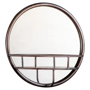 Macey Iron Frame Wall Mirror, Round, 40cm by Casa Bella, a Mirrors for sale on Style Sourcebook