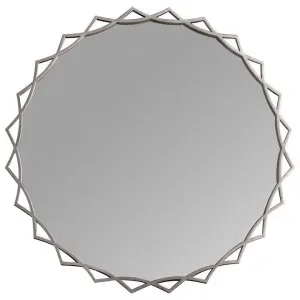 Nala Metal Frame Round Wall Mirror, 92cm, Silver by Casa Bella, a Mirrors for sale on Style Sourcebook