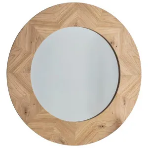 Viterbo Wooden Frame Round Wall Mirror, 90cm by Hudson Living, a Mirrors for sale on Style Sourcebook
