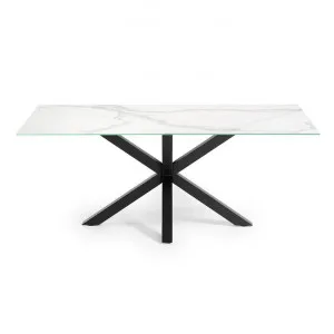 Bromley Ceramic Glass & Epoxy Steel Dining Table, 180cm, Kalos Blanco / Black by El Diseno, a Dining Tables for sale on Style Sourcebook