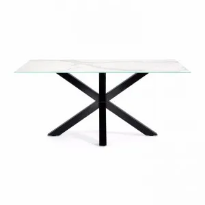 Bromley Ceramic Glass & Epoxy Steel Dining Table, 160cm, Kalos Blanco / Black by El Diseno, a Dining Tables for sale on Style Sourcebook