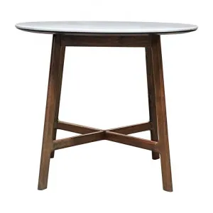 Burford Marble Topped Acacia Timber Round Dining Table, 90cm by Franklin Higgins, a Dining Tables for sale on Style Sourcebook