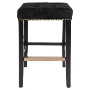 Canyon Leather Bar Stool, Black by Cozy Lighting & Living, a Bar Stools for sale on Style Sourcebook