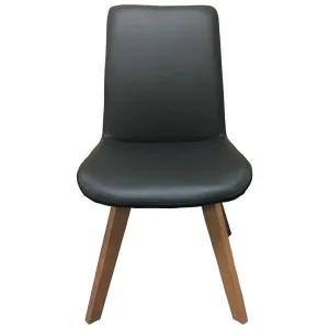 Nook Leather Swivel Dining Chair, Black / Natural by OZW Furniture, a Dining Chairs for sale on Style Sourcebook