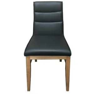 Dalmar Leather Dining Chair, Black / Natural by OZW Furniture, a Dining Chairs for sale on Style Sourcebook