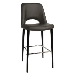 Albury Commercial Grade Vinyl Bar Stool, Metal Leg, Charcoal / Black by Eagle Furn, a Bar Stools for sale on Style Sourcebook