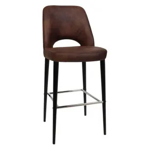 Albury Commercial Grade Fabric Bar Stool, Metal Leg, Bison / Black by Eagle Furn, a Bar Stools for sale on Style Sourcebook