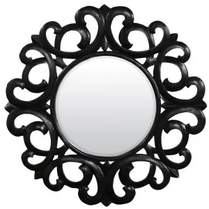 Emeril Manogany Timber Frame Wall Mirror, 107cm, Distressed Black by The Bramble Co., a Mirrors for sale on Style Sourcebook