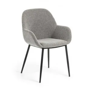 Kier Fabric & Metal Dining Armchair, Grey by El Diseno, a Dining Chairs for sale on Style Sourcebook