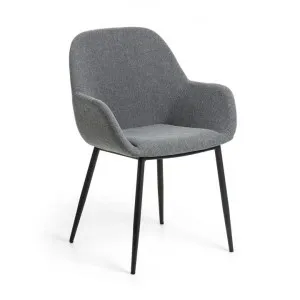 Kier Fabric & Metal Dining Armchair, Dark Grey by El Diseno, a Dining Chairs for sale on Style Sourcebook