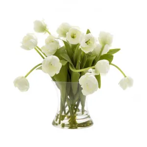 Ferreira Artificial Tulip in Glass Vase by Florabelle, a Plants for sale on Style Sourcebook