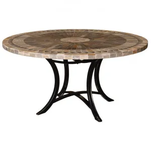 Sunray Slate Stone Round Outdoor Dining Table, Minerva Base, 100cm by CHL Enterprises, a Dining Tables for sale on Style Sourcebook