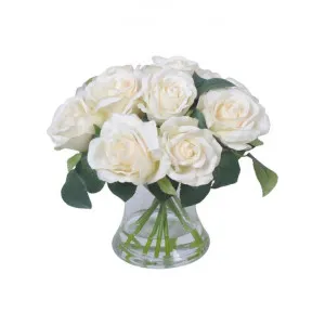 Sofia Artificial Rose in Glass Vase by Florabelle, a Plants for sale on Style Sourcebook