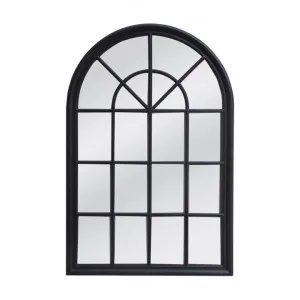 Hamptons Cottage Wooden Frame Lattice Arched Wall Mirror, 150cm, Black by Florabelle, a Mirrors for sale on Style Sourcebook