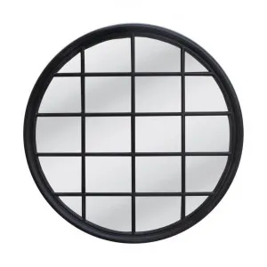 Hamptons Cottage Wooden Frame Lattice Round Wall Mirror, 120cm, Black by Florabelle, a Mirrors for sale on Style Sourcebook