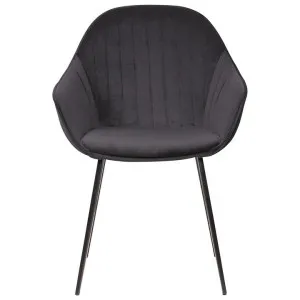 Eford Velvet Fabric Dining Chair, Black by Maison Furniture, a Dining Chairs for sale on Style Sourcebook