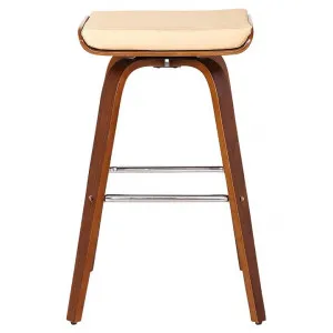 Lucca Timber Bar Stool, Walnut / Cream by Maison Furniture, a Bar Stools for sale on Style Sourcebook