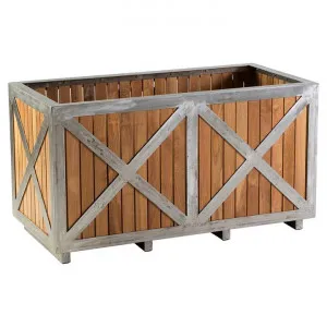 Portofino Teak Timber & Stainless Steel Planter, 120cm by Xavier Furniture, a Plant Holders for sale on Style Sourcebook