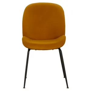 Aizel Velvet Fabric Dining Chair, Mustard / Black by Viterbo Modern Furniture, a Dining Chairs for sale on Style Sourcebook