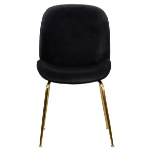 Aizel Velvet Fabric Dining Chair, Ink / Gold by Viterbo Modern Furniture, a Dining Chairs for sale on Style Sourcebook