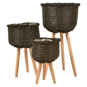 Tunis 3 Piece Planter Stand Set, Black by Casa Uno, a Plant Holders for sale on Style Sourcebook