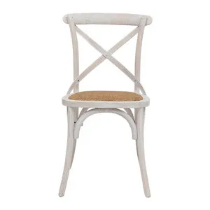 Cristo Cross Back Chair in Whitewash / Rattan by OzDesignFurniture, a Dining Chairs for sale on Style Sourcebook