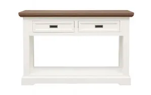 Hamptons Console Table 125cm in Acacia Two Tone by OzDesignFurniture, a Console Table for sale on Style Sourcebook