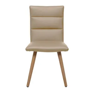 Hudson Dining Chair in Leather Light Mocha / Clear by OzDesignFurniture, a Dining Chairs for sale on Style Sourcebook