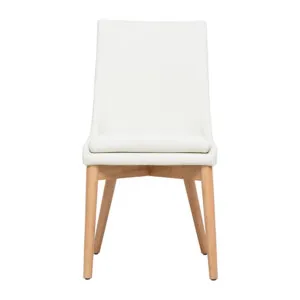 Highland Dining Chair in Leather White / Clear Lacquer by OzDesignFurniture, a Dining Chairs for sale on Style Sourcebook