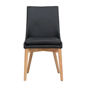 Highland Dining Chair in Leather Black / Clear Lacquer by OzDesignFurniture, a Dining Chairs for sale on Style Sourcebook