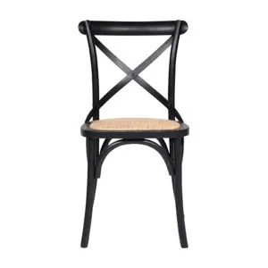 Cristo Cross Back Chair in Weathered Black / Rattan by OzDesignFurniture, a Dining Chairs for sale on Style Sourcebook