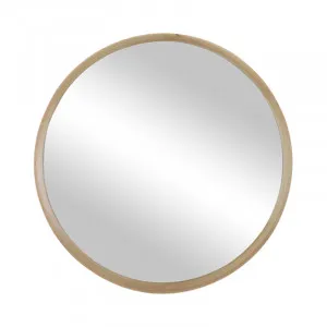 Benny Round Mirror 100cm in Natural Oak by OzDesignFurniture, a Mirrors for sale on Style Sourcebook