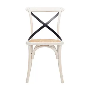 Cristo Cross Back Chair in Whitewash / Black Strap / Rattan by OzDesignFurniture, a Dining Chairs for sale on Style Sourcebook