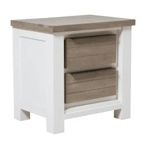 Halifax Side Table 60cm in Acacia Grey / White by OzDesignFurniture, a Bedside Tables for sale on Style Sourcebook