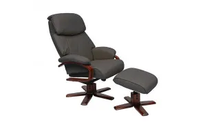 Turner Recliner Chair + Ottoman in Charcoal / Chocolate Leg by OzDesignFurniture, a Chairs for sale on Style Sourcebook