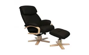 Turner Recliner Chair + Ottoman in Black / Natural Leg by OzDesignFurniture, a Chairs for sale on Style Sourcebook