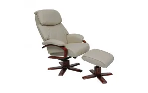 Turner Recliner Chair + Ottoman in Grey / Chocolate Leg by OzDesignFurniture, a Chairs for sale on Style Sourcebook