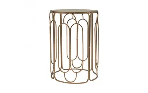 Celeste Round Side Table Low 36cm in Copper Gold / Mirror by OzDesignFurniture, a Bedside Tables for sale on Style Sourcebook