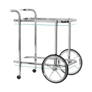 Smith Bar Cart 73x100cm in Chrome by OzDesignFurniture, a Sideboards, Buffets & Trolleys for sale on Style Sourcebook