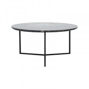 Union Round Coffee Table 80cm in Black Marble by OzDesignFurniture, a Coffee Table for sale on Style Sourcebook