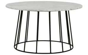 Trenton Round Coffee Table 70cm in White Marble by OzDesignFurniture, a Coffee Table for sale on Style Sourcebook