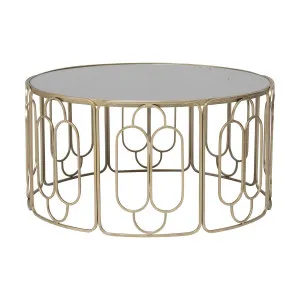 Celeste Round Coffee Table 80cm in Copper Gold / Mirror by OzDesignFurniture, a Coffee Table for sale on Style Sourcebook
