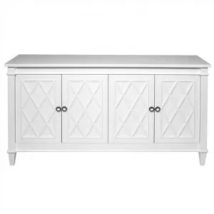 Plantation 4 Door Buffet Table, 150cm, White by Cozy Lighting & Living, a Sideboards, Buffets & Trolleys for sale on Style Sourcebook